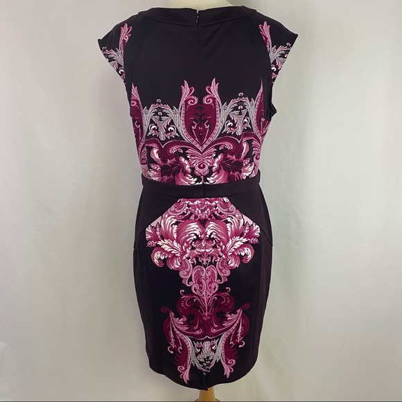 💕SOLD💕New York & Co Stretch Purple Floral Dress - Picture 2 of 8